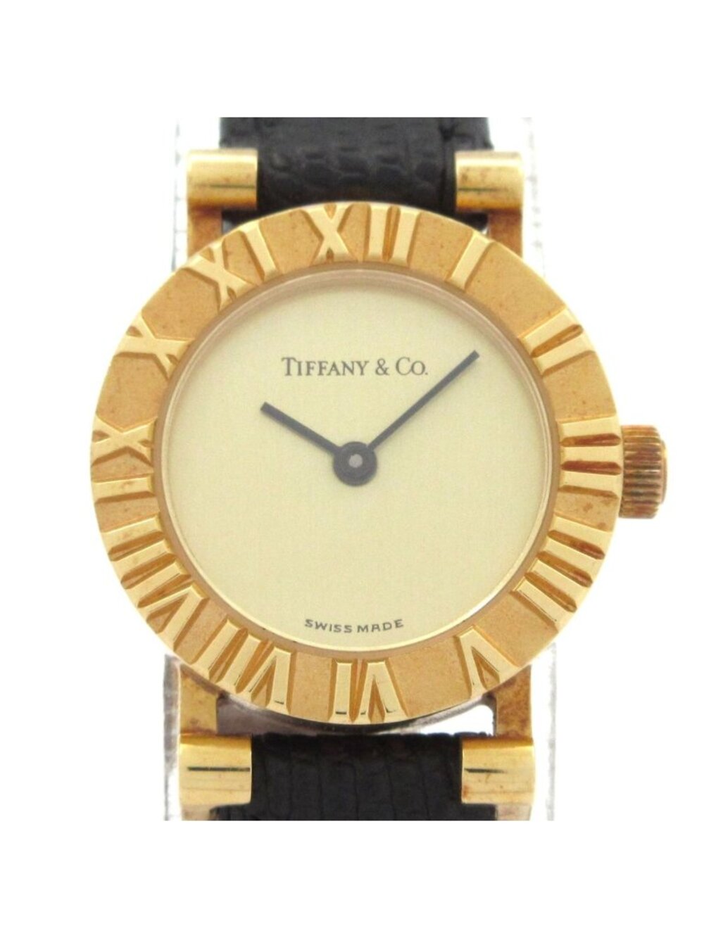 Tiffany & Co Watch Atlas 18k Yellow Gold Lizard Strap